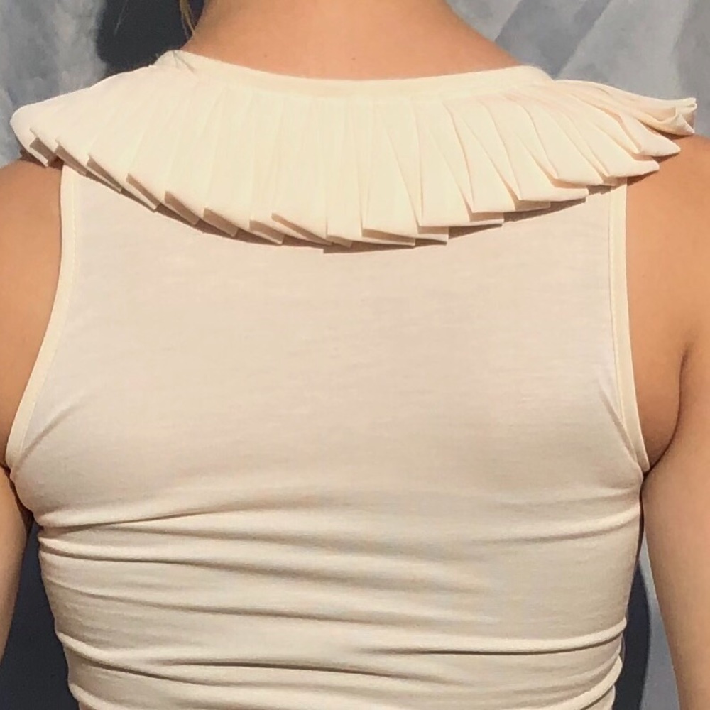 Design History - Cream Layered Loop Ruffle Tank - Picture 5 of 8